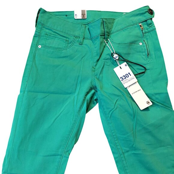 Retro Vintage G-Star 3301 Green Super Skinny Jeans Pants Trousers Sz 25 NWT - Picture 5 of 15